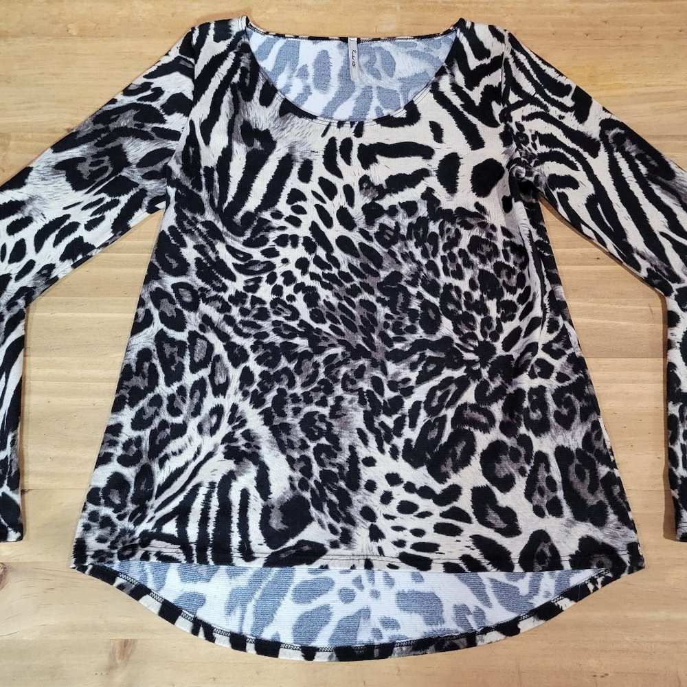 Leopard Print Top with Bell Sleeves (NWT)